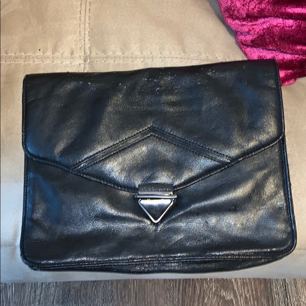black BCBG clutch